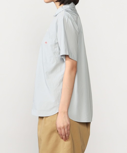 DANTON 半袖シャツ ワークシャツ グレー Mサイズ 丸襟 ゆったり DANTON 