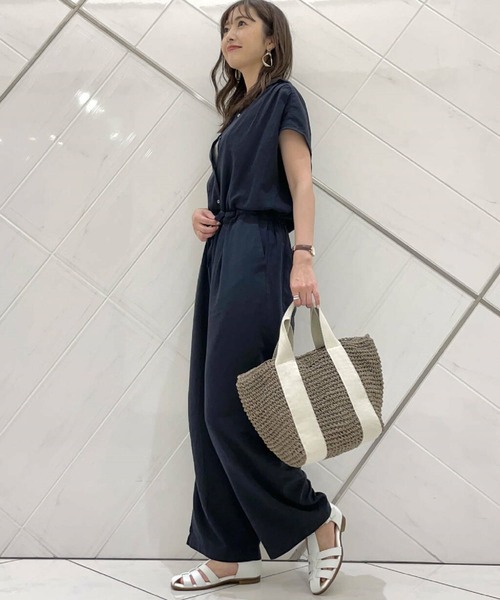 RODE SKO（ロデスコ）の「テープハンドルペーパートートバッグ（トートバッグ・レディース・グレー/ナチュラル・ONE）」の7枚目の写真