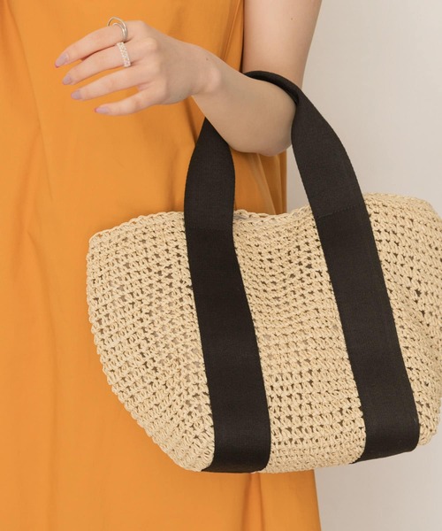 RODE SKO（ロデスコ）の「テープハンドルペーパートートバッグ（トートバッグ・レディース・グレー/ナチュラル・ONE）」の8枚目の写真