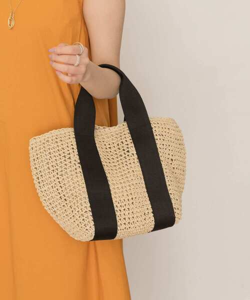 RODE SKO（ロデスコ）の「テープハンドルペーパートートバッグ（トートバッグ・レディース・グレー/ナチュラル・ONE）」の9枚目の写真