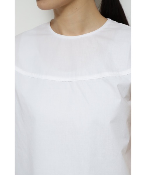 human woman（ヒューマンウーマン）の「◆ヨーク切替ノースリーブブラウス（シャツ/ブラウス・レディース・ホワイト/オレンジ/ベージュ系その他2・MEDIUM）」の7枚目の写真