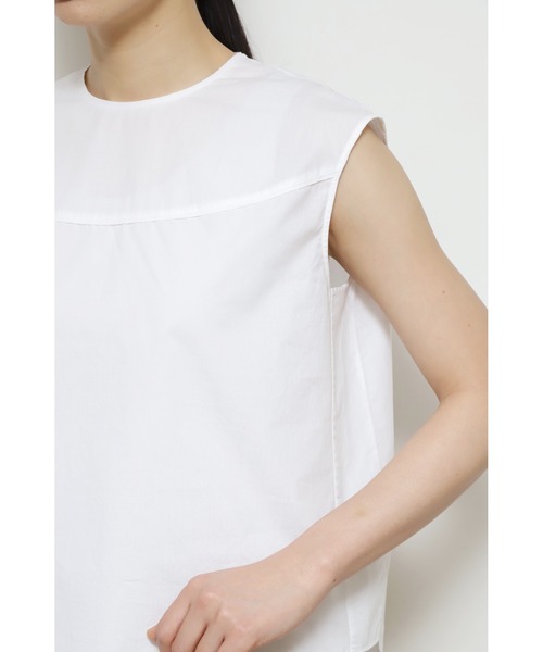 human woman（ヒューマンウーマン）の「◆ヨーク切替ノースリーブブラウス（シャツ/ブラウス・レディース・ホワイト/オレンジ/ベージュ系その他2・MEDIUM）」の8枚目の写真