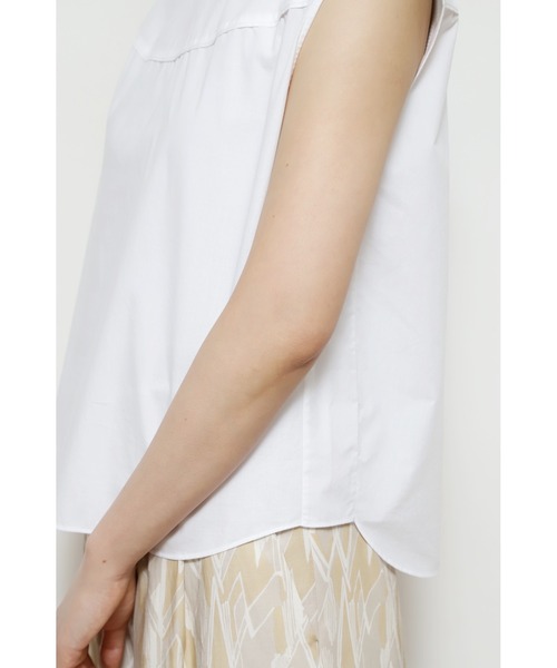 human woman（ヒューマンウーマン）の「◆ヨーク切替ノースリーブブラウス（シャツ/ブラウス・レディース・ホワイト/オレンジ/ベージュ系その他2・MEDIUM）」の9枚目の写真
