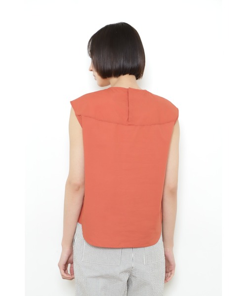 human woman（ヒューマンウーマン）の「◆ヨーク切替ノースリーブブラウス（シャツ/ブラウス・レディース・ホワイト/オレンジ/ベージュ系その他2・MEDIUM）」の12枚目の写真