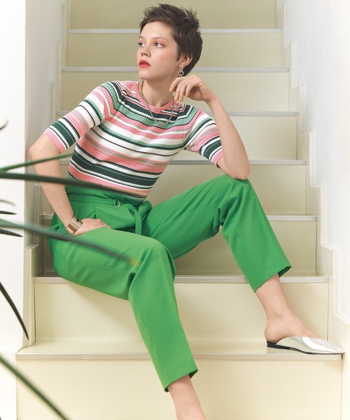 STRAWBERRY-FIELDS（ストロベリーフィールズ）の「フロリアコットン　ニット（ニット/セーター・レディース・ピンク/ブルー・2）」の3枚目の写真