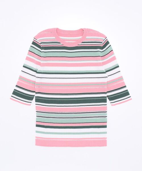 STRAWBERRY-FIELDS（ストロベリーフィールズ）の「フロリアコットン　ニット（ニット/セーター・レディース・ピンク/ブルー・2）」の6枚目の写真