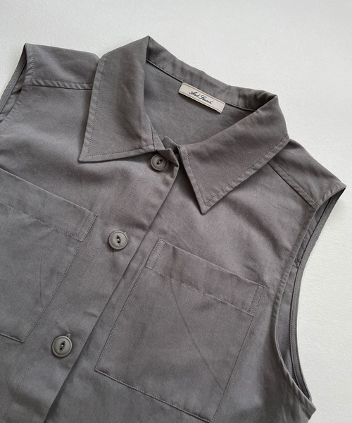 JUGLANS(ユグランス)の「☆ 旬なレイヤードスタイルが叶う。ミリタリーチュニックベスト T1345(ベスト・レディース・スミクロ/ホワイト・FREE)」の11枚目の写真