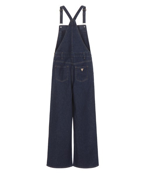 Guess（ゲス）の「Wide Denim Overalls（サロペット/オーバーオール・レディース・ダークブルー・26inch/28inch/24inch）」の2枚目の写真