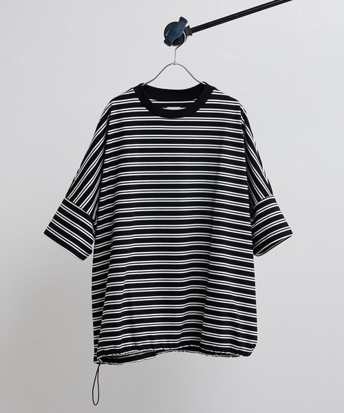 Lui's（ルイス）の「ワイドボリュームボーダーカットソー（Tシャツ/カットソー・メンズ・ブラック/ネイビー/ベージュ・FREE）」の21枚目の写真