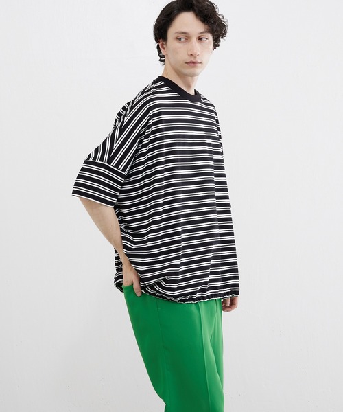 Lui's（ルイス）の「ワイドボリュームボーダーカットソー（Tシャツ/カットソー・メンズ・ブラック/ネイビー/ベージュ・FREE）」の22枚目の写真