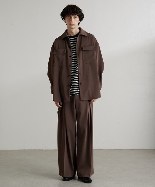 Lui's（ルイス）の「ワイドボリュームボーダーカットソー（Tシャツ/カットソー・メンズ・ブラック/ネイビー/ベージュ・FREE）」の16枚目の写真