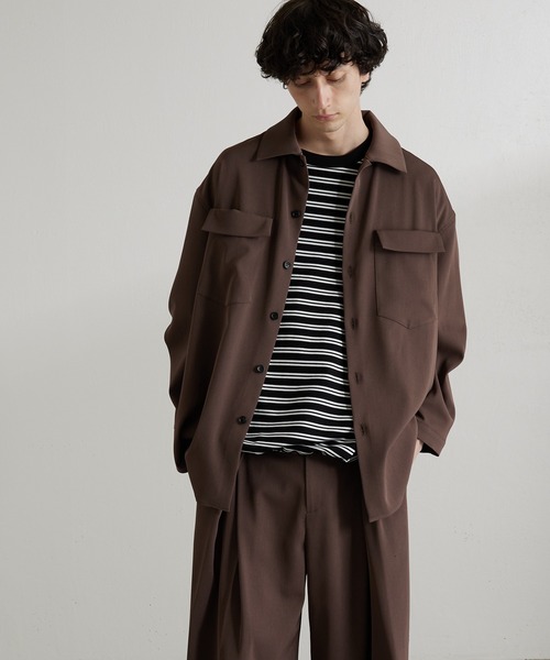 Lui's（ルイス）の「ワイドボリュームボーダーカットソー（Tシャツ/カットソー・メンズ・ブラック/ネイビー/ベージュ・FREE）」の17枚目の写真