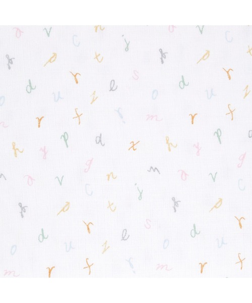 aden + anais essentials(エイデンアンドアネイエッセンシャルズ)の「モスリンバーピービブ1枚入り アルファベットアニマルズ EBBC10023 alphabet animals - animals burpy bib(スタイ/よだれかけ・キッズ・ホワイト×グレー・FREE)」の7枚目の写真