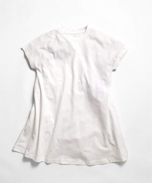 ARCH & LINE（アーチアンドライン）の「フレア半袖ワンピース G/D CANVAS FLARE DRESS（ワンピース・キッズ・オフホワイト/グレー・M/S）」の3枚目の写真