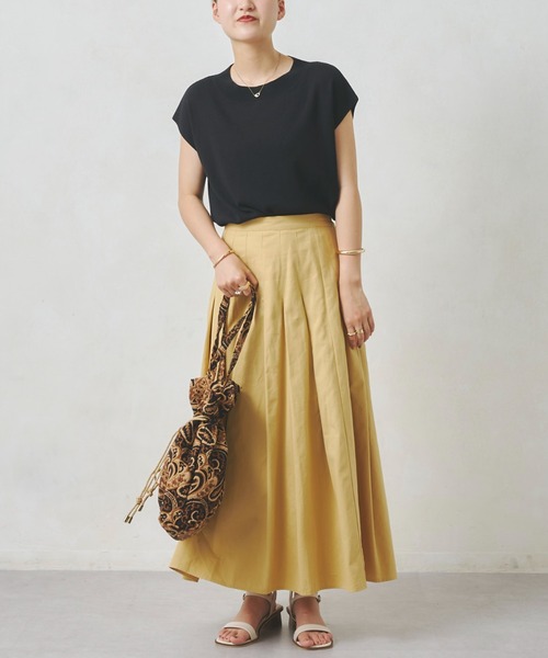 Chez toi（シェトワ）の「フレンチスリーブボートネックプルオーバー（カーディガン/ボレロ・レディース・ブラック/オフホワイト/ライム/グレイッシュベージュ・FREE）」の5枚目の写真