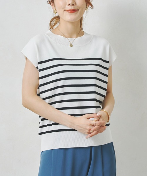 Chez toi（シェトワ）の「フレンチスリーブボートネックプルオーバー（カーディガン/ボレロ・レディース・ブラック/オフホワイト/ライム/グレイッシュベージュ・FREE）」の13枚目の写真