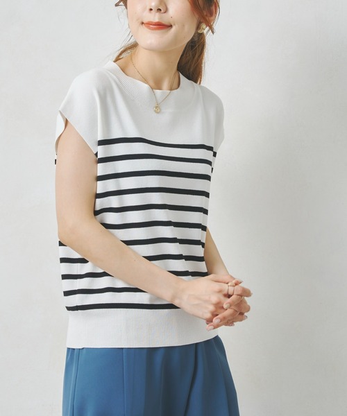 Chez toi（シェトワ）の「フレンチスリーブボートネックプルオーバー（カーディガン/ボレロ・レディース・ブラック/オフホワイト/ライム/グレイッシュベージュ・FREE）」の14枚目の写真