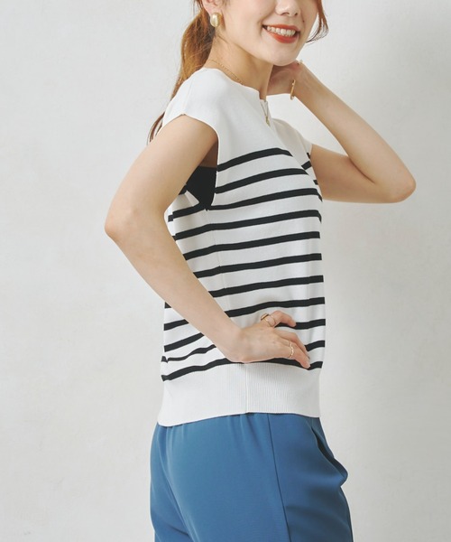 Chez toi（シェトワ）の「フレンチスリーブボートネックプルオーバー（カーディガン/ボレロ・レディース・ブラック/オフホワイト/ライム/グレイッシュベージュ・FREE）」の15枚目の写真