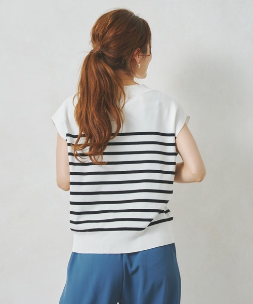 Chez toi（シェトワ）の「フレンチスリーブボートネックプルオーバー（カーディガン/ボレロ・レディース・ブラック/オフホワイト/ライム/グレイッシュベージュ・FREE）」の16枚目の写真