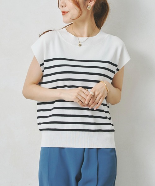 Chez toi（シェトワ）の「フレンチスリーブボートネックプルオーバー（カーディガン/ボレロ・レディース・ブラック/オフホワイト/ライム/グレイッシュベージュ・FREE）」の20枚目の写真