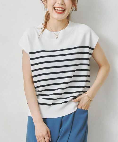 Chez toi（シェトワ）の「フレンチスリーブボートネックプルオーバー（カーディガン/ボレロ・レディース・ブラック/オフホワイト/ライム/グレイッシュベージュ・FREE）」の21枚目の写真