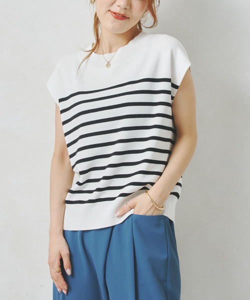 Chez toi（シェトワ）の「フレンチスリーブボートネックプルオーバー（カーディガン/ボレロ・レディース・ブラック/オフホワイト/ライム/グレイッシュベージュ・FREE）」の22枚目の写真