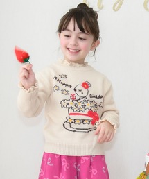 mimiちゃんバースデーケーキ柄クルーネックセーター(100～130cm)
