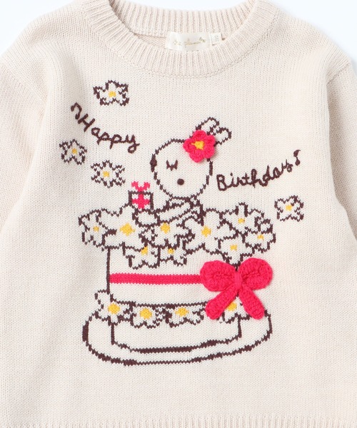 KP（ケーピー）の「mimiちゃんバースデーケーキ柄クルーネックセーター(100～130cm)（ニット/セーター・キッズ・オフホワイト/杢グレー・110cm/100cm/120cm/130cm）」の10枚目の写真