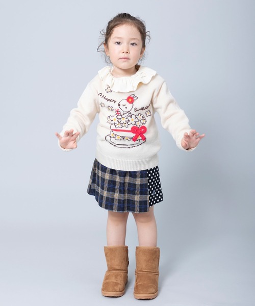 KP（ケーピー）の「mimiちゃんバースデーケーキ柄クルーネックセーター(100～130cm)（ニット/セーター・キッズ・オフホワイト/杢グレー・110cm/100cm/120cm/130cm）」の17枚目の写真