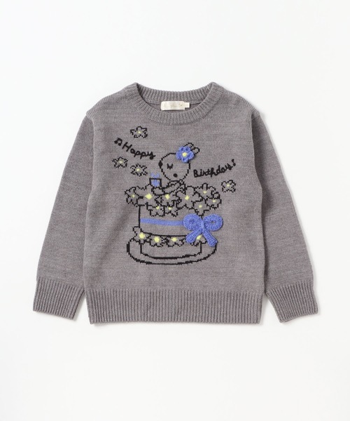 KP（ケーピー）の「mimiちゃんバースデーケーキ柄クルーネックセーター(100～130cm)（ニット/セーター・キッズ・オフホワイト/杢グレー・110cm/100cm/120cm/130cm）」の11枚目の写真