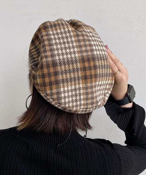 PAGEBOY(ページボーイ)の「アソートパイピングベレー(ハンチング/ベレー帽・レディース・ブラック/ピンク/チェック・FREE)」の14枚目の写真