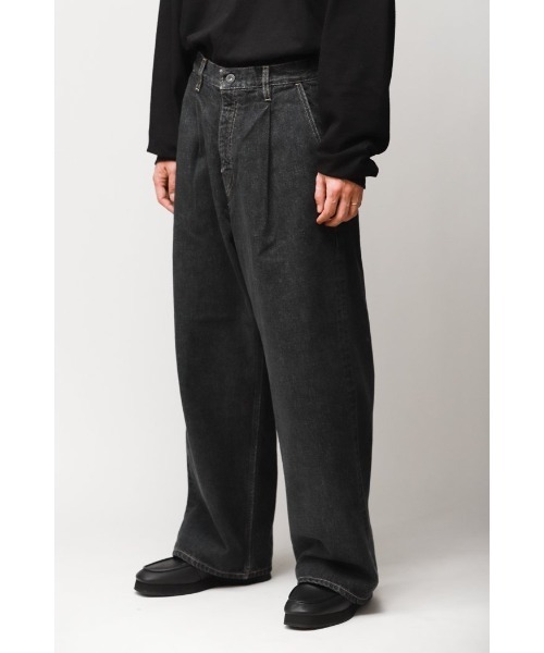 superNova.（スーパーノヴァ）の「【superNova.】Selvedge wide jeans - Bio wash（デニムパンツ・メンズ・ブラック/インディゴブルー・S/M/L）」の3枚目の写真