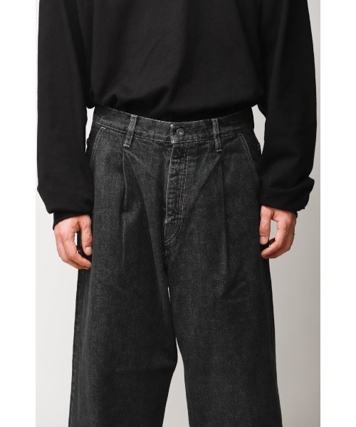 superNova.（スーパーノヴァ）の「【superNova.】Selvedge wide jeans - Bio wash（デニムパンツ・メンズ・ブラック/インディゴブルー・S/M/L）」の7枚目の写真