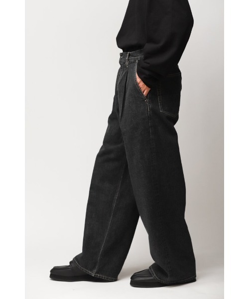 superNova.（スーパーノヴァ）の「【superNova.】Selvedge wide jeans - Bio wash（デニムパンツ・メンズ・ブラック/インディゴブルー・S/M/L）」の5枚目の写真