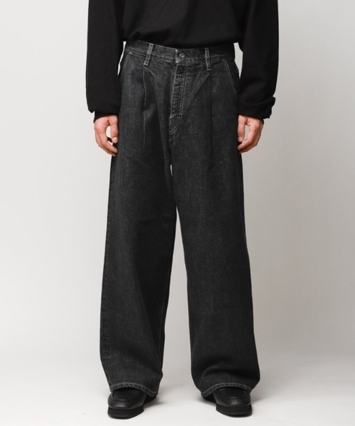 superNova.（スーパーノヴァ）の「【superNova.】Selvedge wide jeans - Bio wash（デニムパンツ・メンズ・ブラック/インディゴブルー・S/M/L）」の11枚目の写真