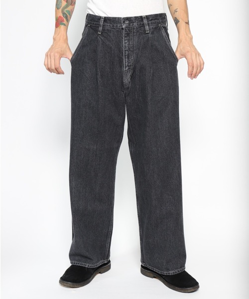 superNova.（スーパーノヴァ）の「【superNova.】Selvedge wide jeans - Bio wash（デニムパンツ・メンズ・ブラック/インディゴブルー・S/M/L）」の19枚目の写真