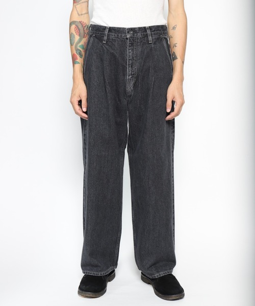 セール】【superNova.】Selvedge wide jeans - Bio wash（デニムパンツ 