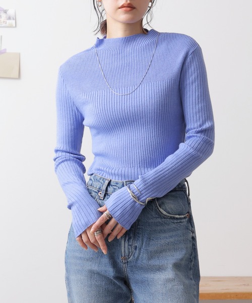 frames RAY CASSIN（フレームスレイカズン）の「グラデーション リブプルオーバー（ニット/セーター・レディース・ブラック/ベージュ/ブラウン/レッド/オフホワイト/サックスブルー/イエロー/グリーン・FREE）」の7枚目の写真