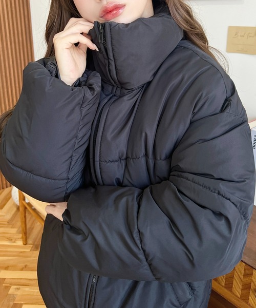 オーバーサイズ 黒 スタンドカラー ジャケット MASONPRINCE コート ジャケット オーバーサイズ スタンドカラー