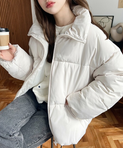 ⭐︎値下げ【moontreeplanet】アウター セール】フェイクウールモッサリブスタンドカラーハーフコート（その他