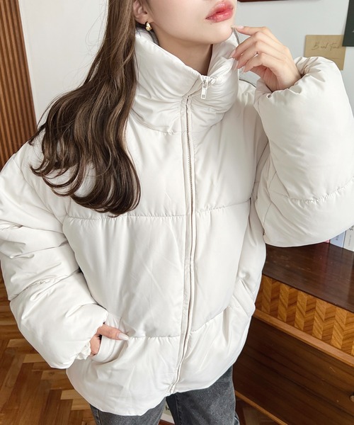 moment+(モーメントプラス)の「【累計販売枚数2万枚突破!】エコダウンスタンドカラーオーバーサイズブルゾン(ダウンジャケット/コート・レディース・ブラック/アイボリー/ベージュ/グレー・M/L)」の16枚目の写真