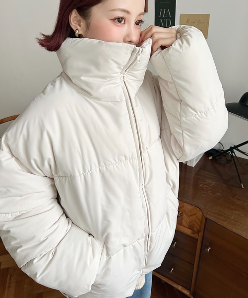 累計販売枚数1万枚突破！】エコダウンスタンドカラーオーバー