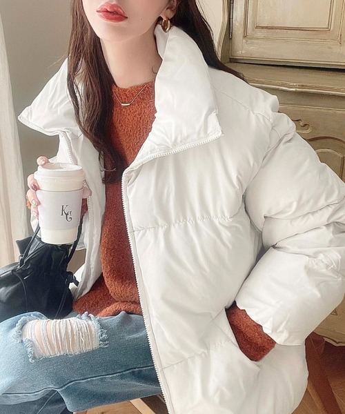 moment+(モーメントプラス)の「【累計販売枚数2万枚突破!】エコダウンスタンドカラーオーバーサイズブルゾン(ダウンジャケット/コート・レディース・ブラック/アイボリー/ベージュ/グレー・M/L)」の20枚目の写真