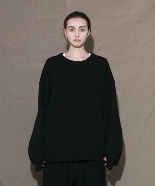 my beautiful landlet(マイビューティフルランドレット)の「【my beautiful landlet】RECYCLED MELANGE WOOL KNIT SWITCHING PULLOVER(ニット/セーター・メンズ・ブラック/オリーブ/ブラウン・1/0)」の2枚目の写真
