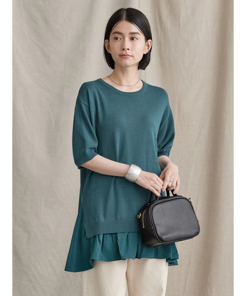 AMERICAN HOLIC(アメリカンホリック)の「レイヤードプルオーバー(Tシャツ/カットソー・レディース・マスタード/グリーン・L/M)」の9枚目の写真
