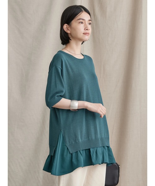AMERICAN HOLIC(アメリカンホリック)の「レイヤードプルオーバー(Tシャツ/カットソー・レディース・マスタード/グリーン・L/M)」の10枚目の写真