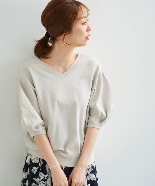 le.coeur blanc（ルクールブラン）の「前後2WAYパフスリーブニットプルオーバー（ニット/セーター・レディース・ピンク/カーキオリーブ/グレイッシュベージュ・38）」の4枚目の写真