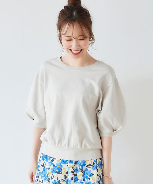 le.coeur blanc（ルクールブラン）の「前後2WAYパフスリーブニットプルオーバー（ニット/セーター・レディース・ピンク/カーキオリーブ/グレイッシュベージュ・38）」の13枚目の写真