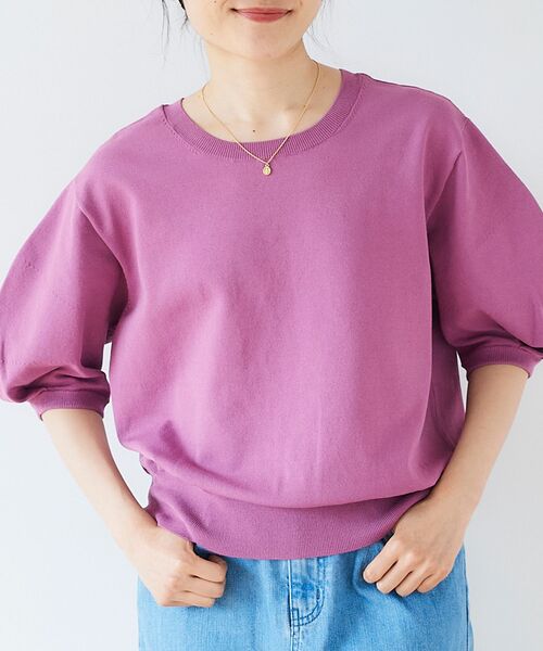 le.coeur blanc（ルクールブラン）の「前後2WAYパフスリーブニットプルオーバー（ニット/セーター・レディース・ピンク/カーキオリーブ/グレイッシュベージュ・38）」の5枚目の写真