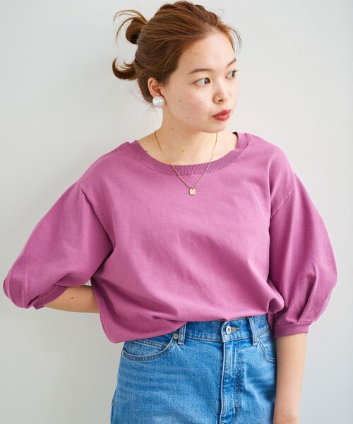 le.coeur blanc（ルクールブラン）の「前後2WAYパフスリーブニットプルオーバー（ニット/セーター・レディース・ピンク/カーキオリーブ/グレイッシュベージュ・38）」の18枚目の写真